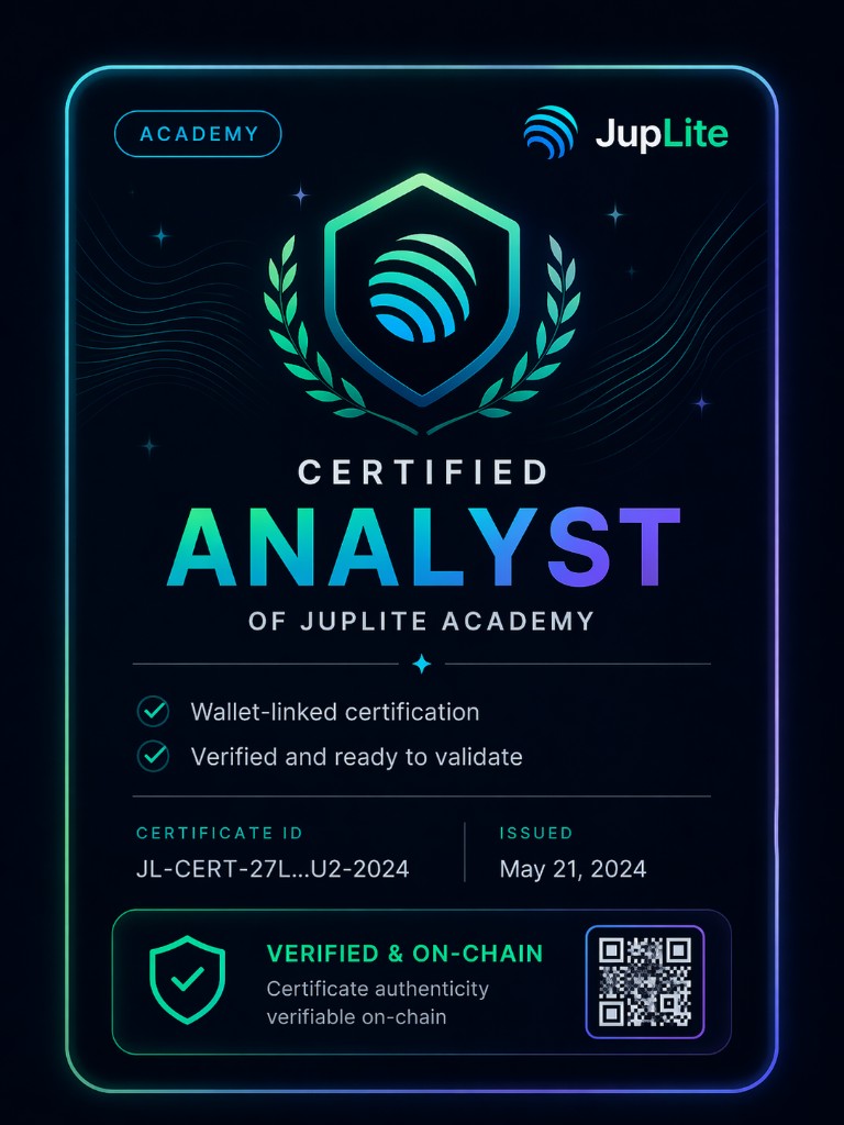 JupLite Academy Certified Analyst certificate preview